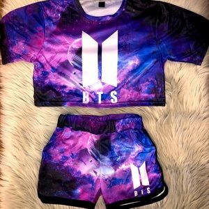 🔥👀🔥BTS Kids Purple Tie Dye Short Set, NEW!